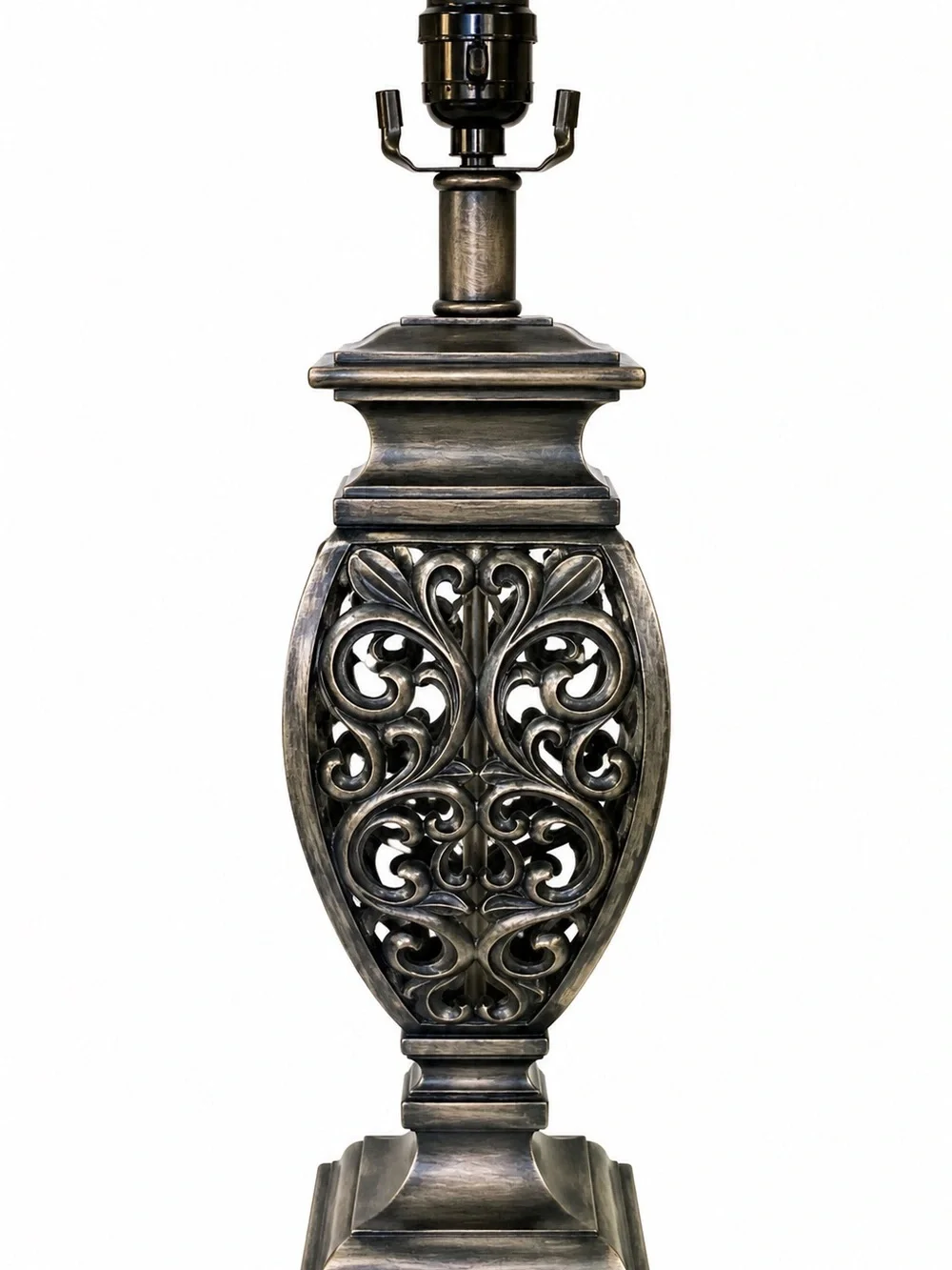 Ornate Metal Table Lamp Base - Antique Bronze